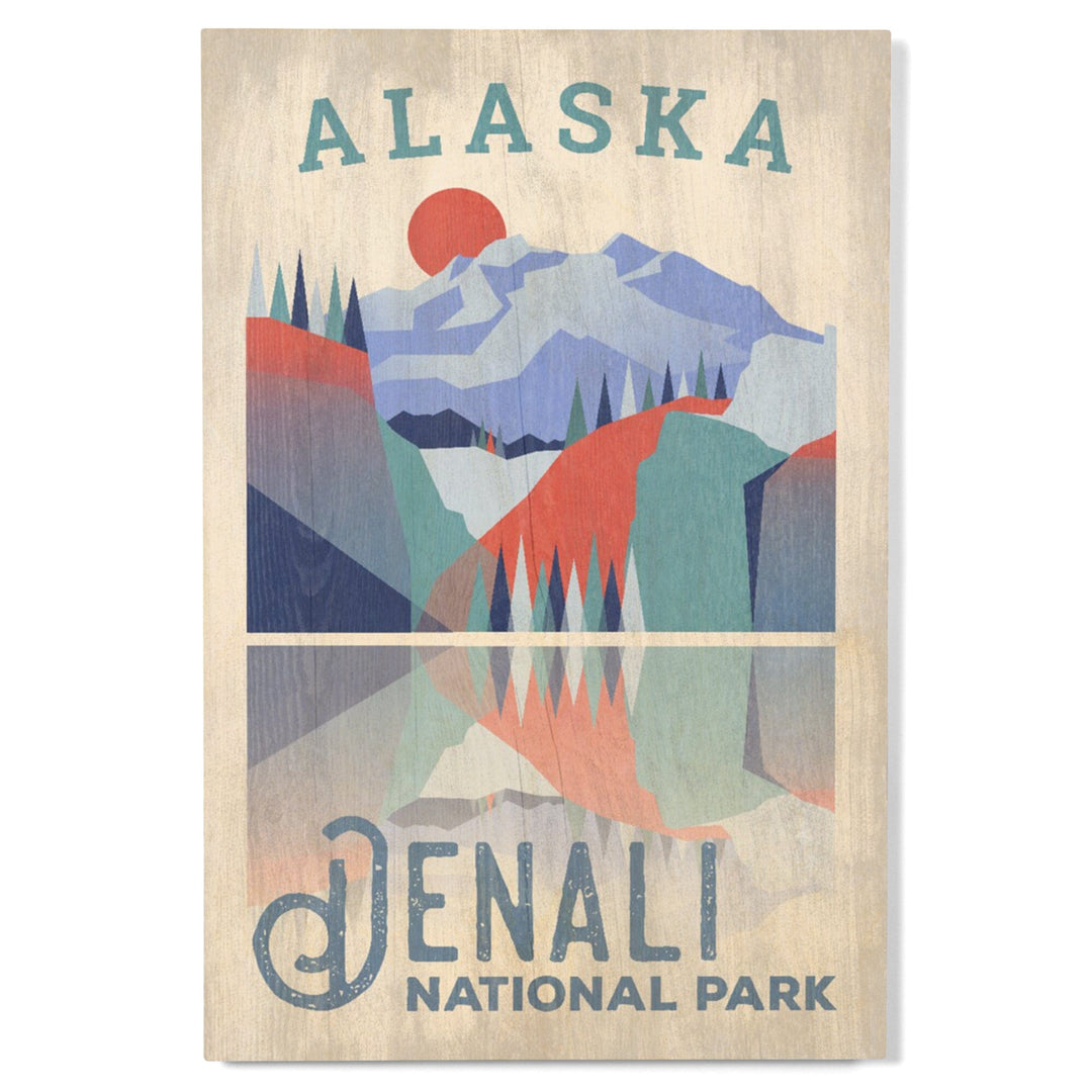 Denali National Park, Alaska, Lantern Press Artwork, Wood Signs and Postcards Wood Lantern Press 