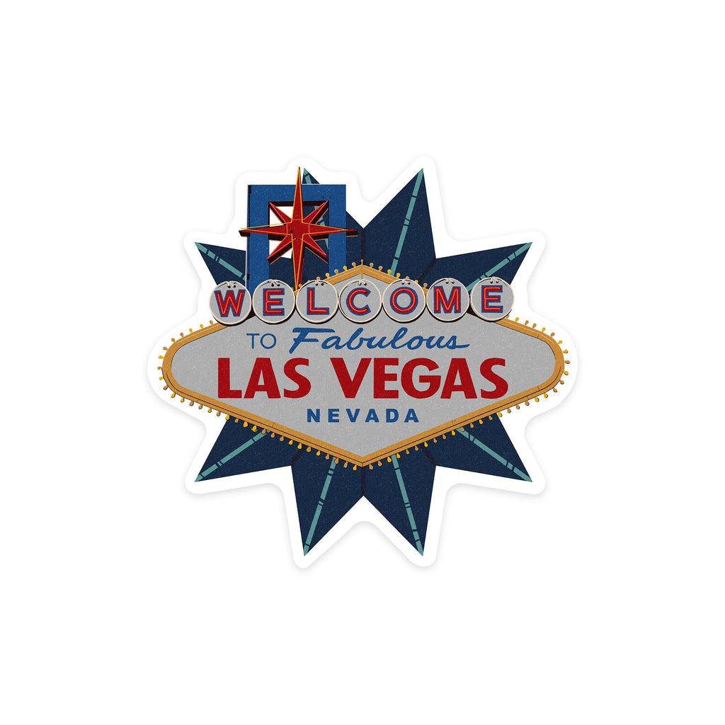Las Vegas, Nevada, Welcome Sign Woodblock, Lantern Press Artwork art prints,  metal signs