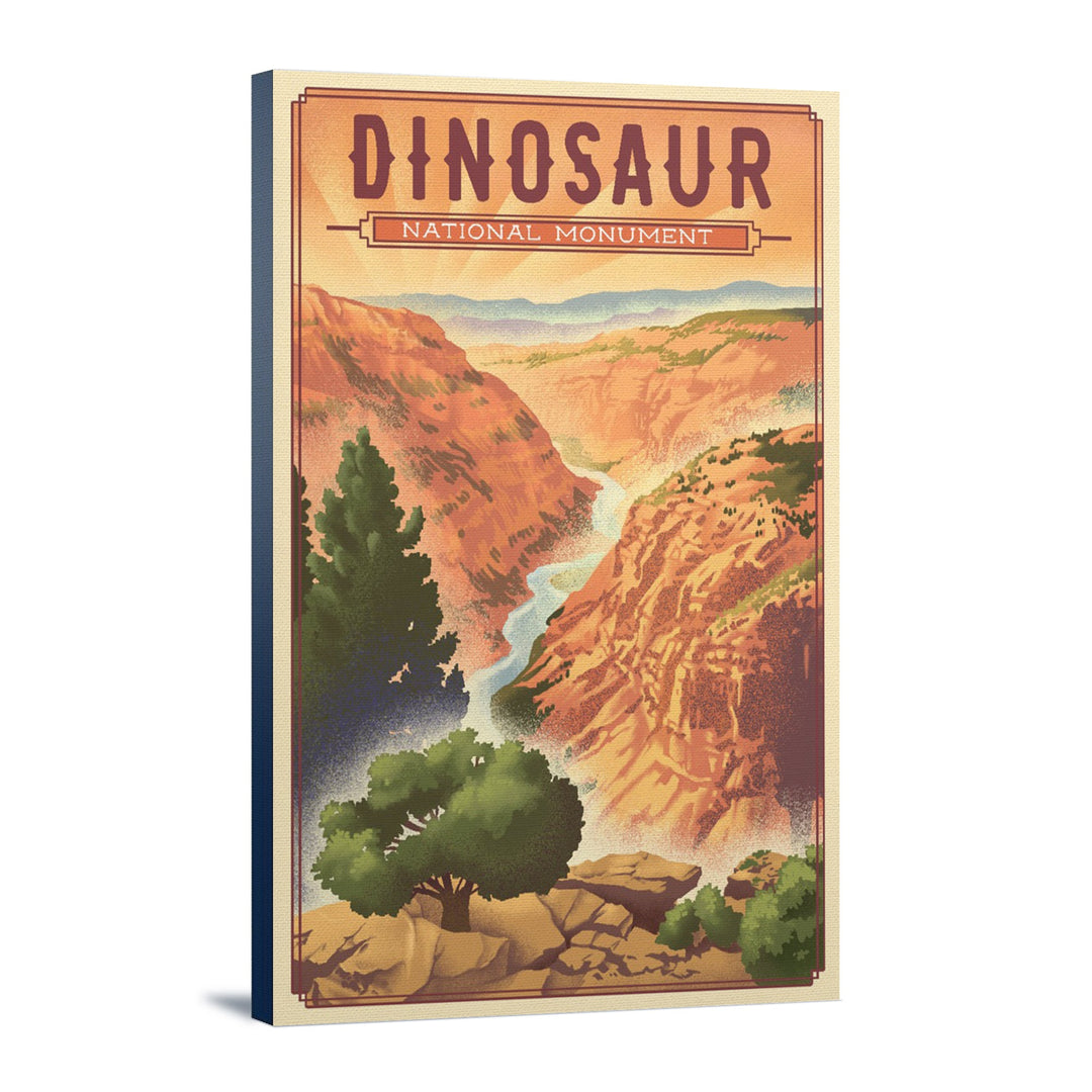 Dinosaur National Monument, Colorado, Lithograph, Lantern Press Artwork, Stretched Canvas Canvas Lantern Press 12x18 Stretched Canvas 