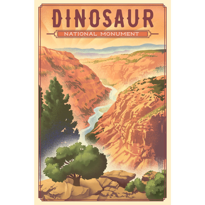 Dinosaur National Monument, Colorado, Lithograph, Lantern Press Artwork, Stretched Canvas Canvas Lantern Press 