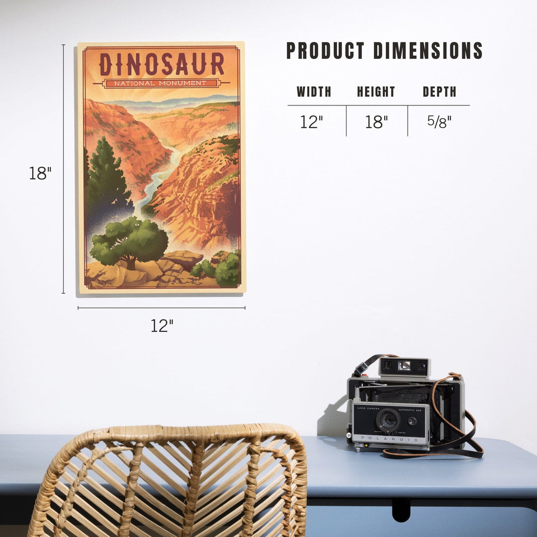 Dinosaur National Monument, Colorado, Lithograph, Lantern Press Artwork, Wood Signs and Postcards Wood Lantern Press 