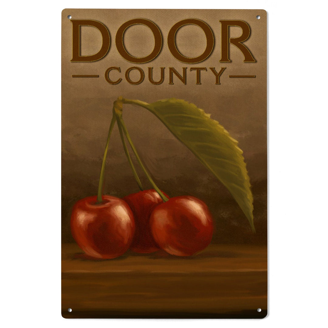 Door County, Wisconsin, Cherries, Oil Painting, Lantern Press Artwork, Wood Signs and Postcards Wood Lantern Press 