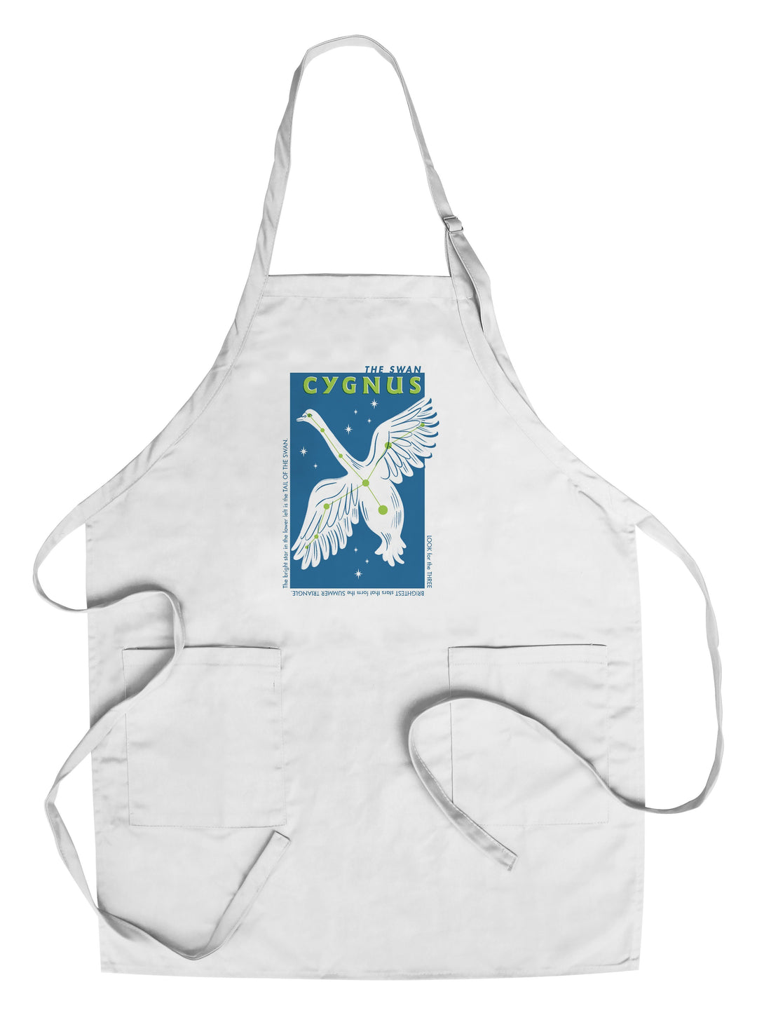 Drawings in the Stars Collection, Cygnus, The Swan Constellation, Towels and Aprons Kitchen Lantern Press Chef's Apron 