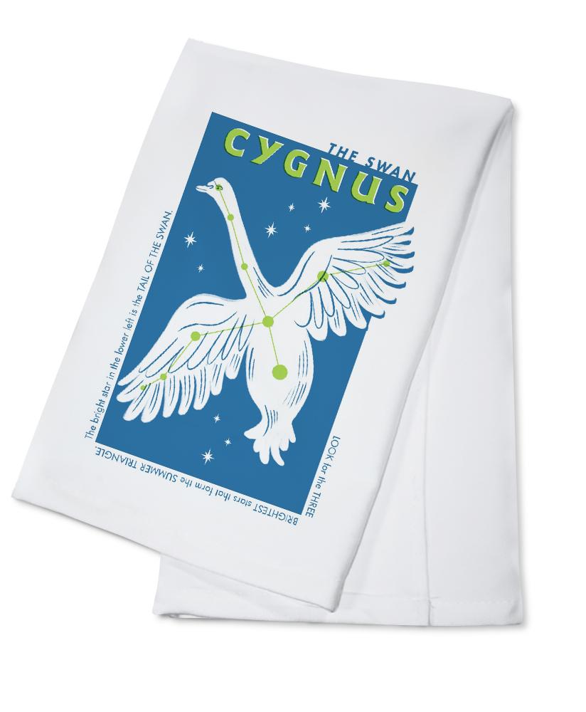 Drawings in the Stars Collection, Cygnus, The Swan Constellation, Towels and Aprons Kitchen Lantern Press Cotton Towel 