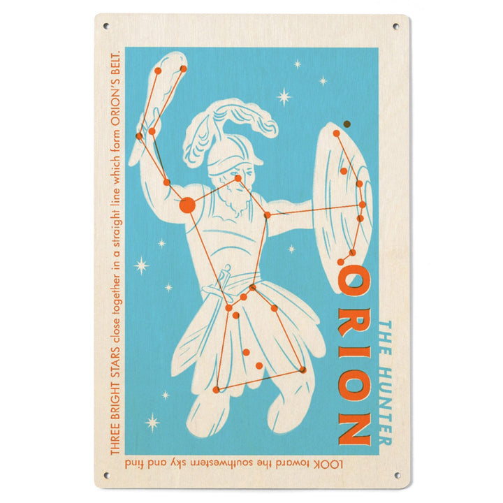 Drawings in the Stars Collection, Orion, The Hunter Constellation, Wood Signs and Postcards Wood Lantern Press 