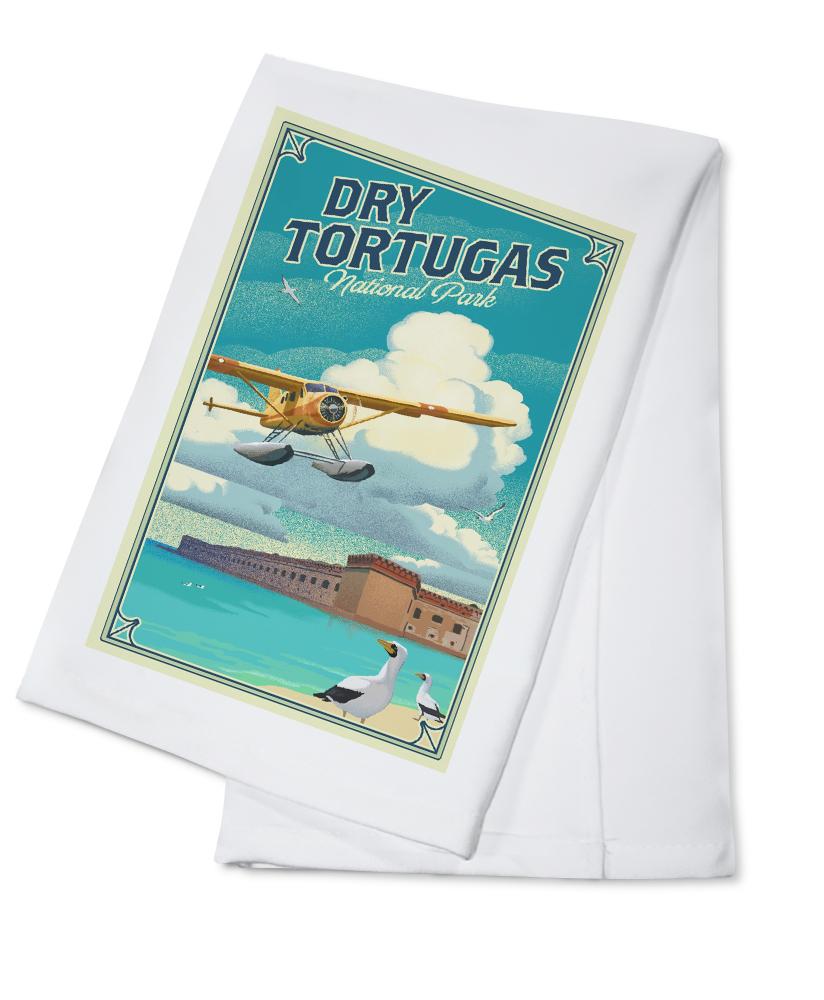Dry Tortugas National Park, Florida, Lithograph National Park Series, Lantern Press Artwork, Towels and Aprons Kitchen Lantern Press 