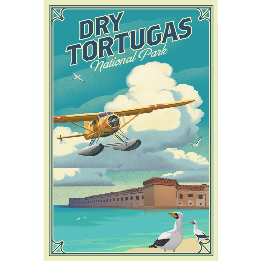Dry Tortugas National Park, Florida, Lithograph National Park Series, Lantern Press Artwork, Towels and Aprons Kitchen Lantern Press 