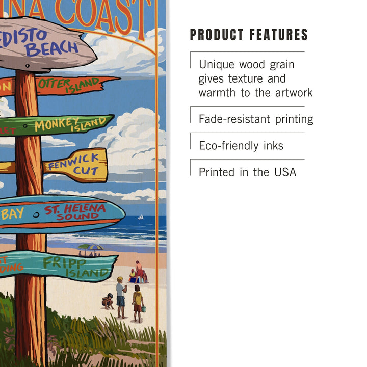 Edisto Beach, South Carolina, Destinations Sign, Lantern Press Artwork, Wood Signs and Postcards Wood Lantern Press 