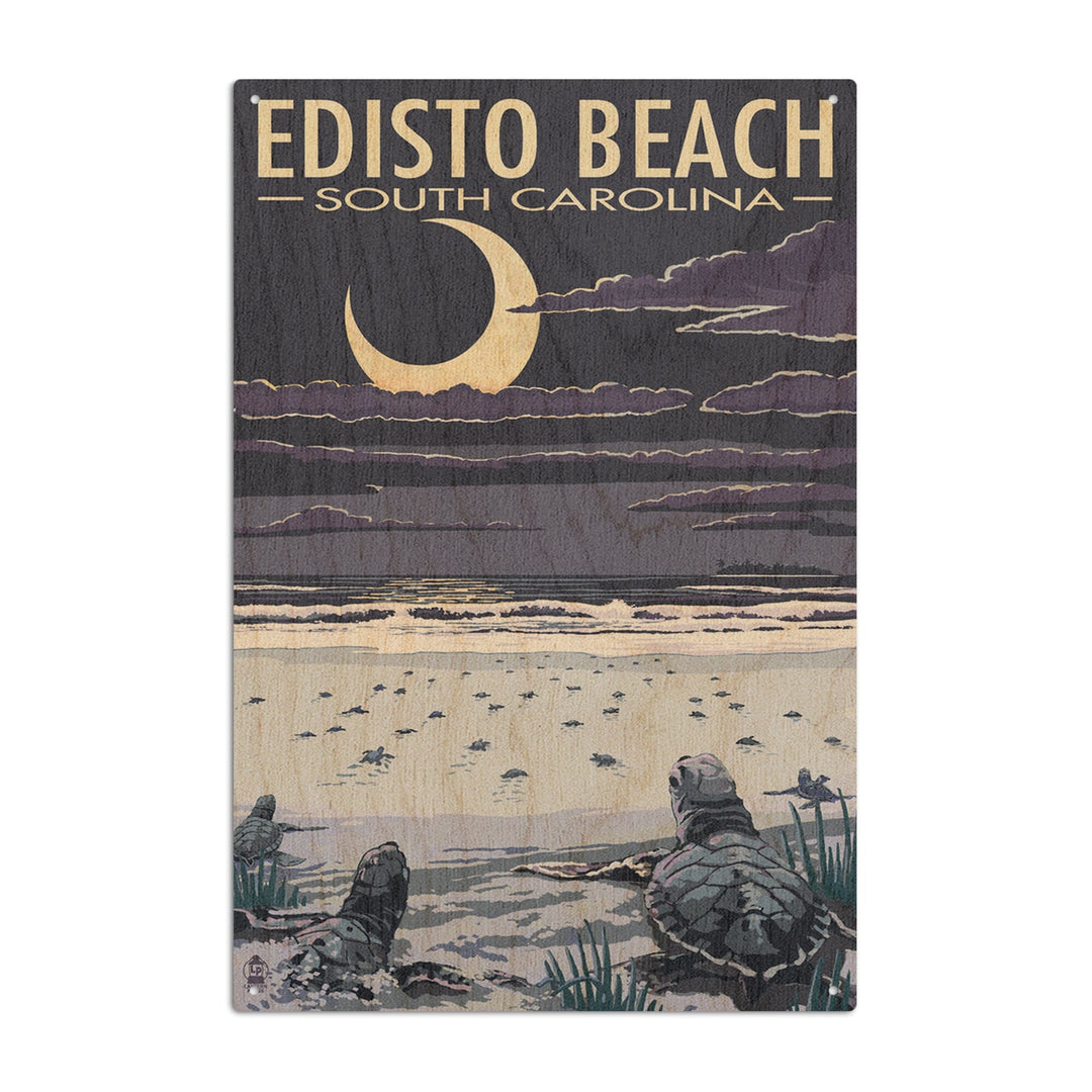 Edisto Beach, South Carolina, Sea Turtles Hatching, Lantern Press Artwork, Wood Signs and Postcards Wood Lantern Press 10 x 15 Wood Sign 