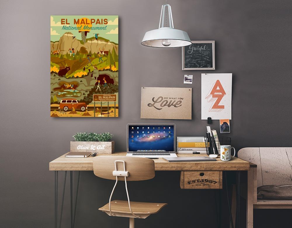 El Malpais, National Monument, Geometric, Lantern Press Artwork, Stretched Canvas Canvas Lantern Press 