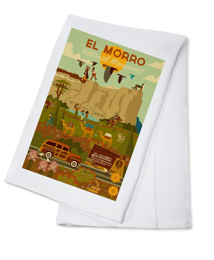 El Morro National Monument, New Mexico, Geometric, Lantern Press Artwork, Towels and Aprons Kitchen Lantern Press Cotton Towel 