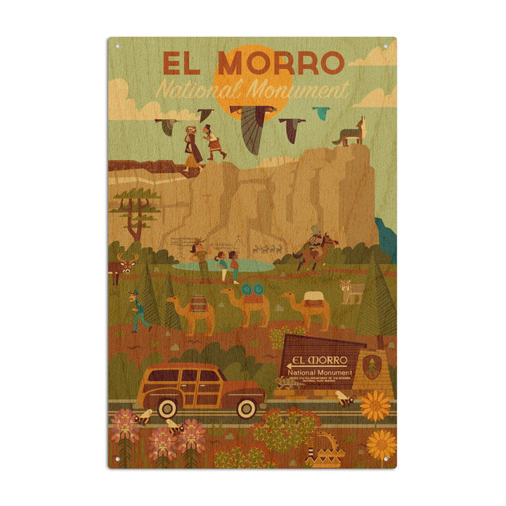 El Morro National Monument, New Mexico, Geometric, Lantern Press Artwork, Wood Signs and Postcards Wood Lantern Press 6x9 Wood Sign 