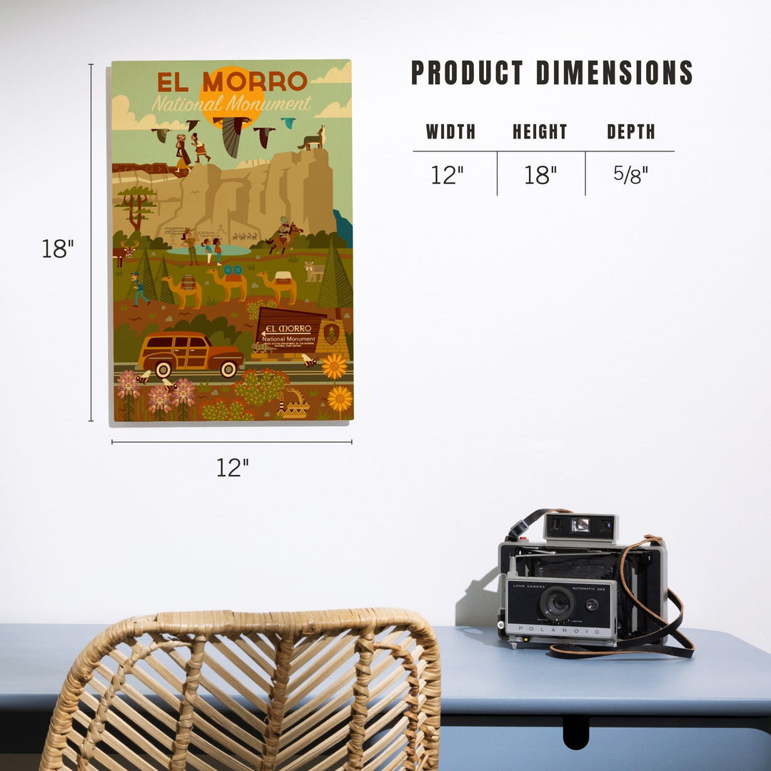 El Morro National Monument, New Mexico, Geometric, Lantern Press Artwork, Wood Signs and Postcards Wood Lantern Press 