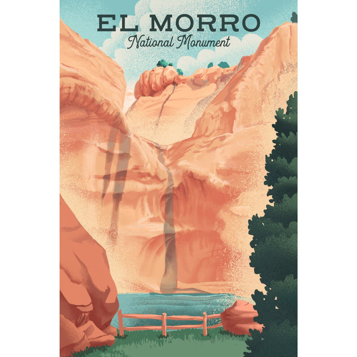 El Morro National Monument, New Mexico, The Pool, Litho, Lantern Press Artwork, Stretched Canvas Canvas Lantern Press 