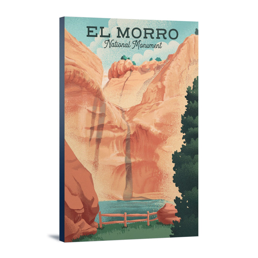 El Morro National Monument, New Mexico, The Pool, Litho, Lantern Press Artwork, Stretched Canvas Canvas Lantern Press 