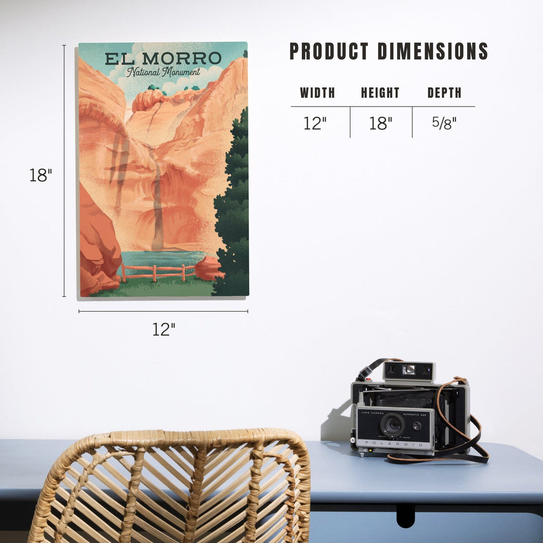 El Morro National Monument, New Mexico, The Pool, Litho, Lantern Press Artwork, Wood Signs and Postcards Wood Lantern Press 
