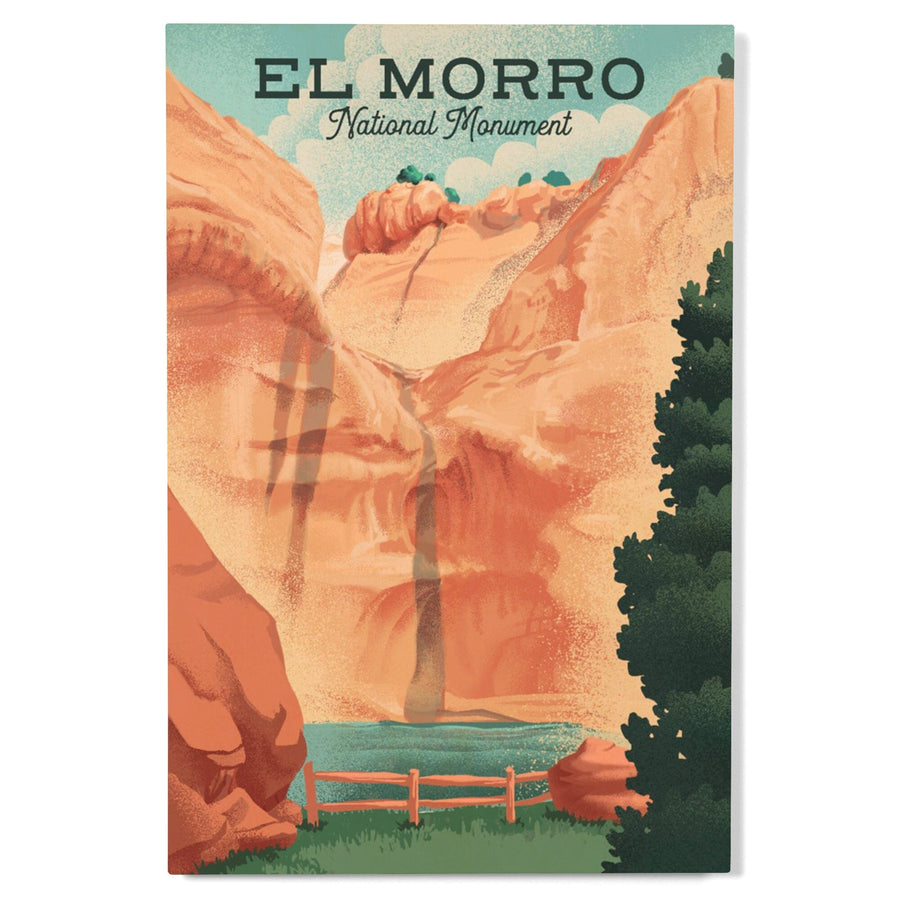 El Morro National Monument, New Mexico, The Pool, Litho, Lantern Press Artwork, Wood Signs and Postcards Wood Lantern Press 