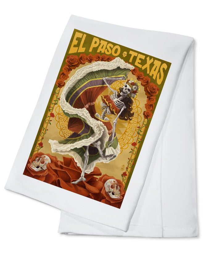 El Paso, Texas, Day of the Dead Dancer, Lantern Press Artwork, Towels and Aprons Kitchen Lantern Press Cotton Towel 