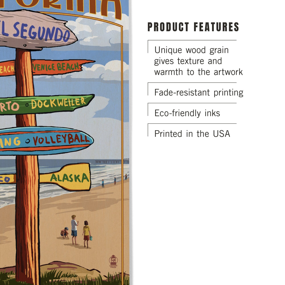 El Segundo, California, Destinations Sign, Lantern Press Artwork, Wood Signs and Postcards Wood Lantern Press 