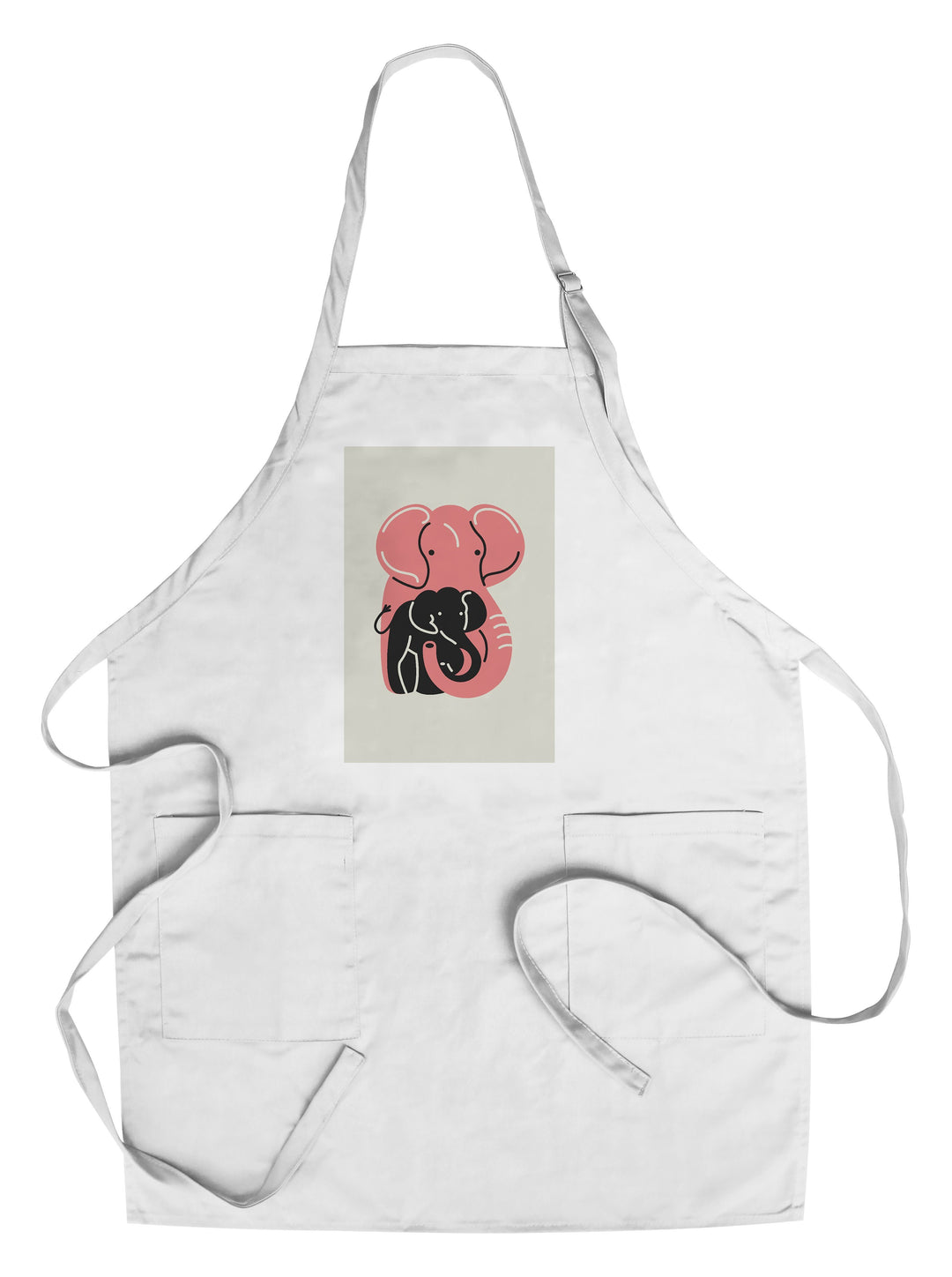 Elephant, Animal Families Collection, Contour, Lantern Press Artwork, Towels and Aprons Kitchen Lantern Press Chef's Apron 