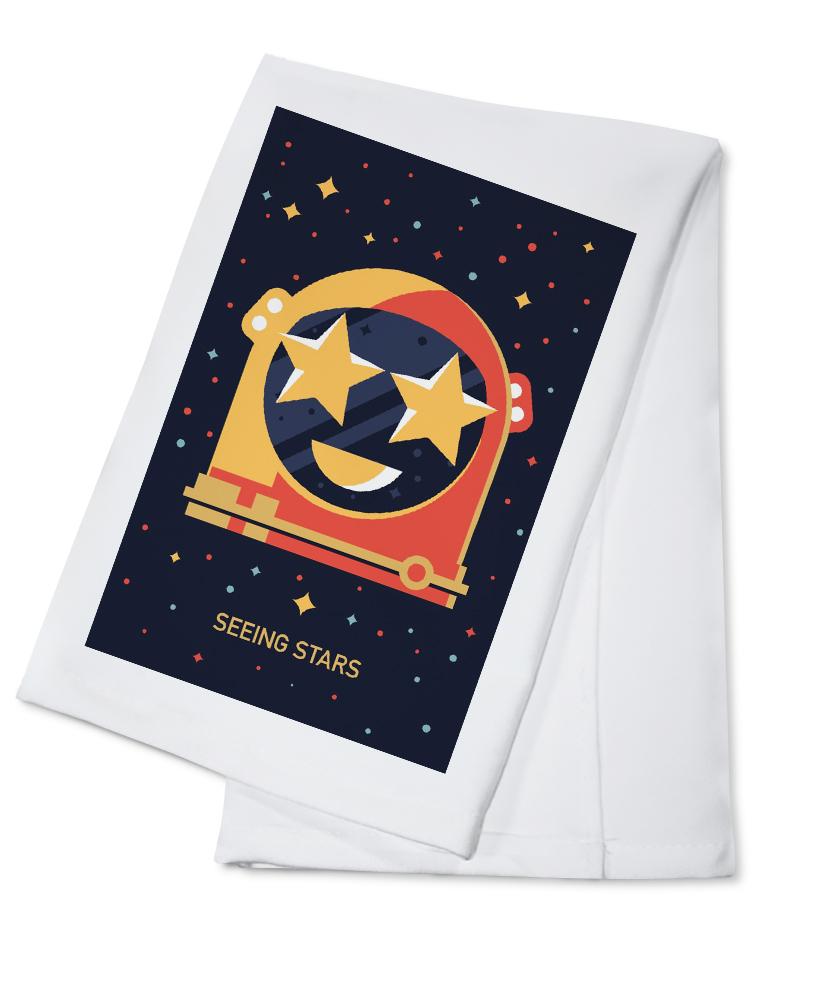 Equations and Emojis Collection, Astronaut Helmet, Seeing Stars, Towels and Aprons Kitchen Lantern Press Cotton Towel 