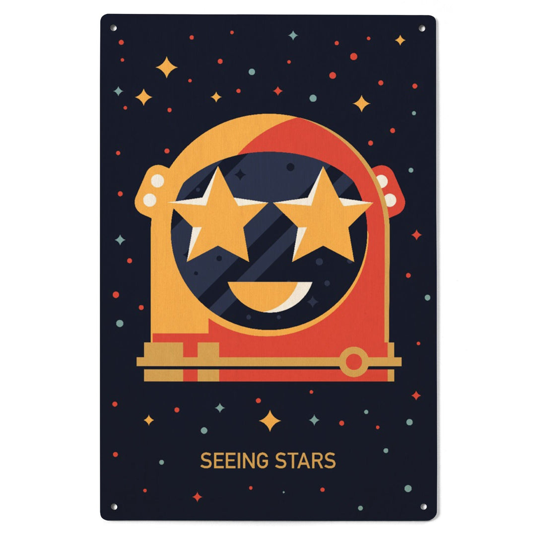 Equations and Emojis Collection, Astronaut Helmet, Seeing Stars, Wood Signs and Postcards Wood Lantern Press 