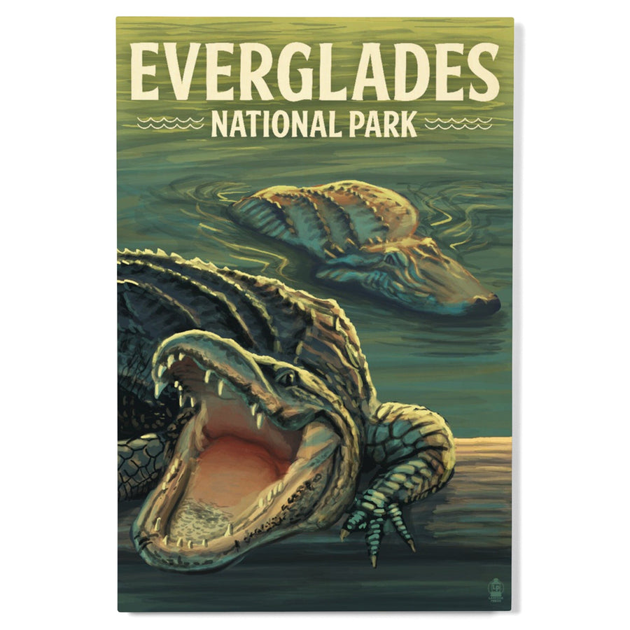 Everglades National Park, Florida, Alligators, Lantern Press Artwork, Wood Signs and Postcards Wood Lantern Press 