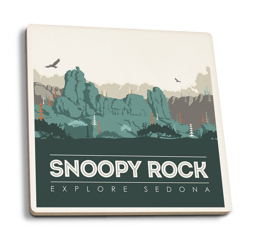 Explore Sedona, Arizona, Snoopy Rock, Lantern Press Artwork, Coaster Set Coasters Lantern Press 
