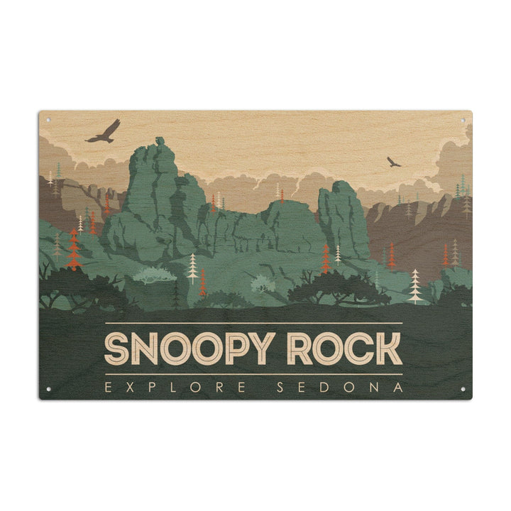 Explore Sedona, Arizona, Snoopy Rock, Lantern Press Artwork, Wood Signs and Postcards Wood Lantern Press 10 x 15 Wood Sign 