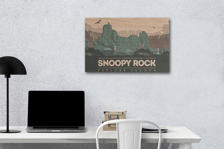 Explore Sedona, Arizona, Snoopy Rock, Lantern Press Artwork, Wood Signs and Postcards Wood Lantern Press 12 x 18 Wood Gallery Print 