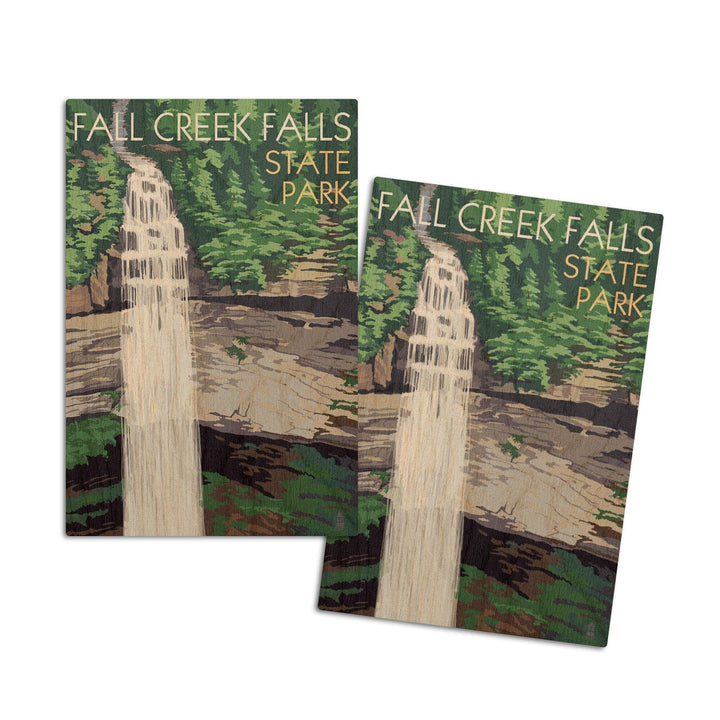 Fall Creek Falls State Park, Tennessee, Fall Creek Falls, Lantern Press Artwork, Wood Signs and Postcards Wood Lantern Press 4x6 Wood Postcard Set 