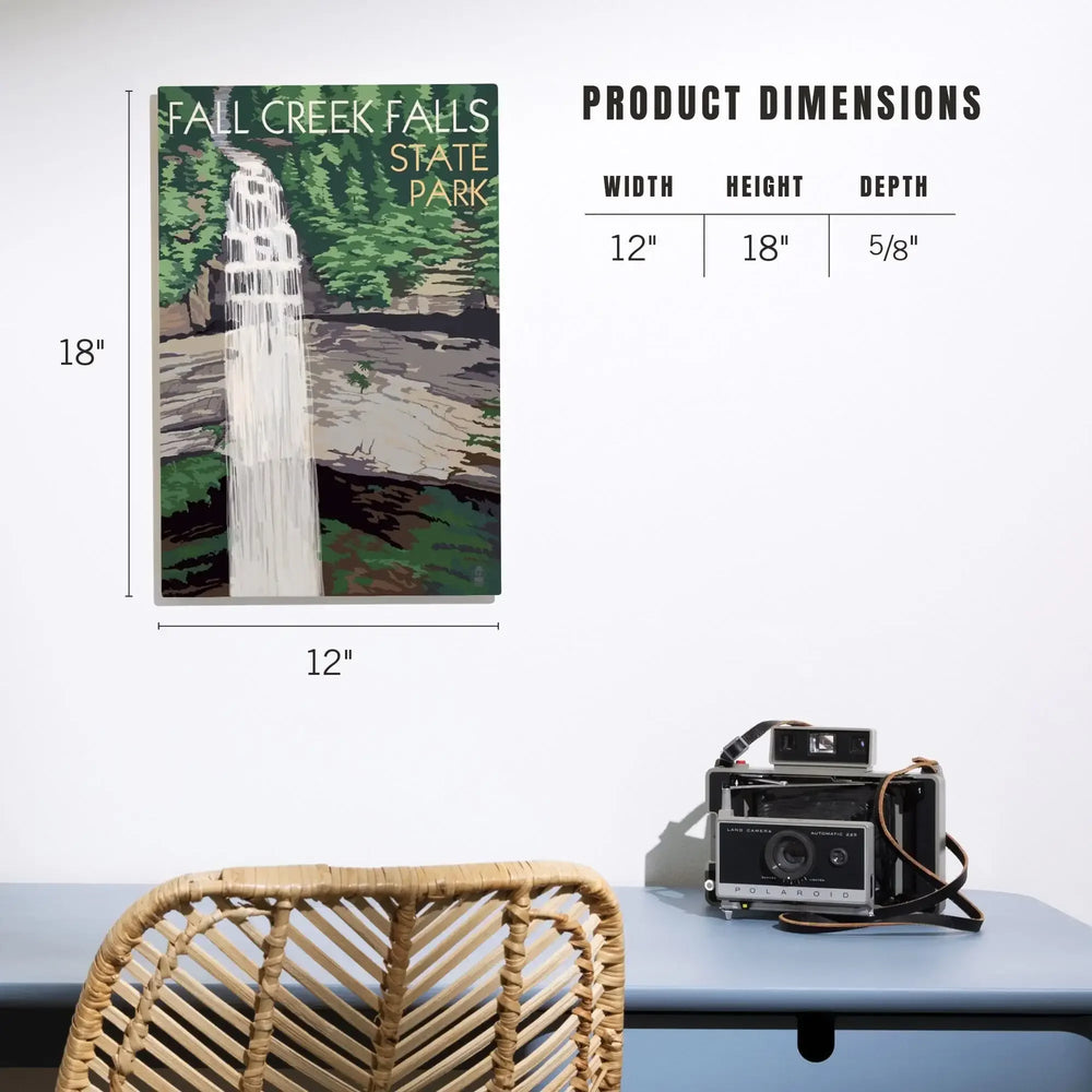 Fall Creek Falls State Park, Tennessee, Fall Creek Falls, Lantern Press Artwork, Wood Signs and Postcards - Lantern Press