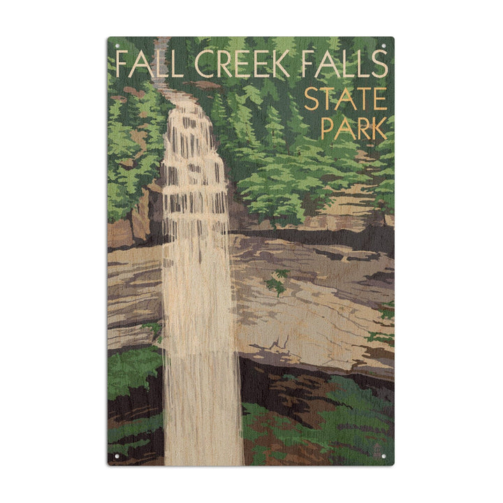 Fall Creek Falls State Park, Tennessee, Fall Creek Falls, Lantern Press Artwork, Wood Signs and Postcards Wood Lantern Press 6x9 Wood Sign 