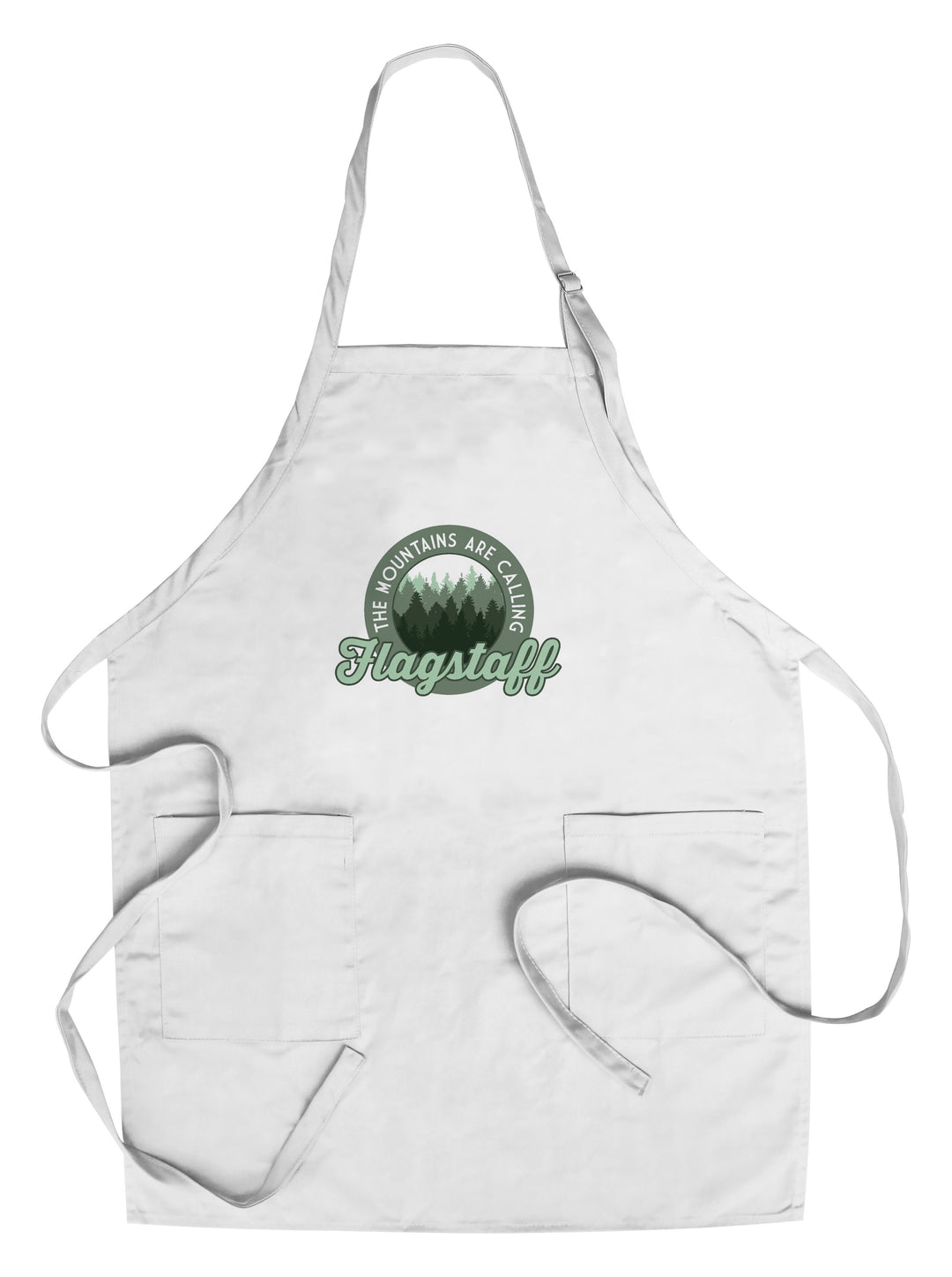 Flagstaff, Arizona, The Mountains are Calling, Pine Forest, Contour, Lantern Press Artwork, Towels and Aprons Kitchen Lantern Press Chef's Apron 