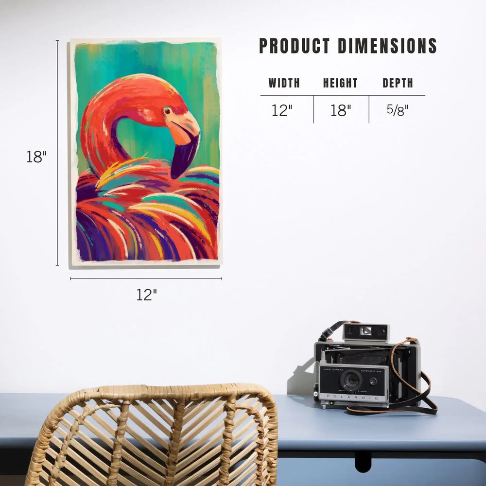Flamingo, Vivid, Lantern Press Artwork, Wood Signs and Postcards - Lantern Press