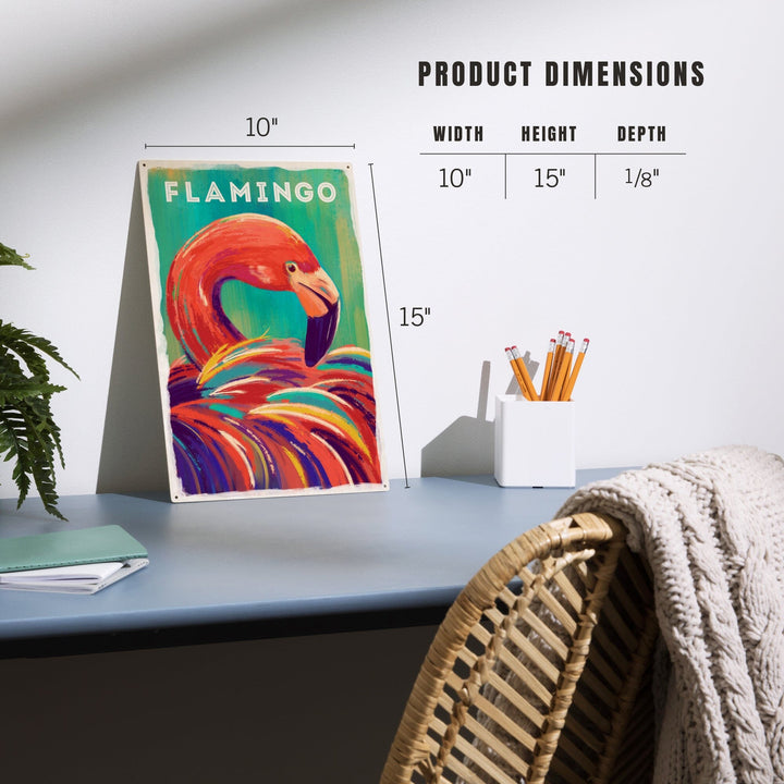 Flamingo, Vivid Series, Lantern Press Artwork, Wood Signs and Postcards Wood Lantern Press 