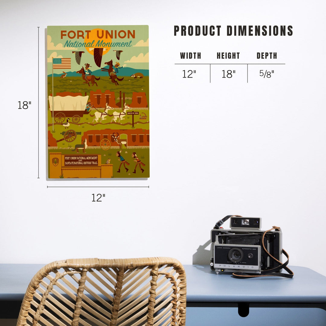 Fort Union National Monument, New Mexico, Geometric, Lantern Press Artwork, Wood Signs and Postcards Wood Lantern Press 