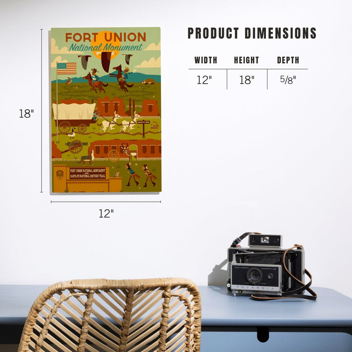 Fort Union National Monument, New Mexico, Geometric, Lantern Press Artwork, Wood Signs and Postcards Wood Lantern Press 