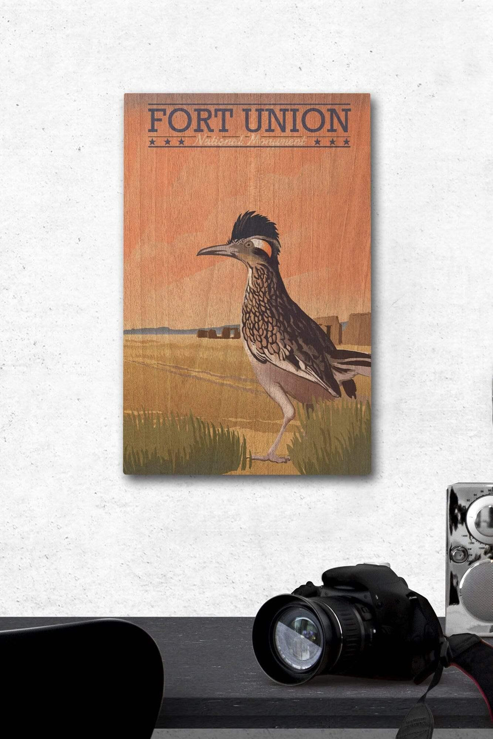 Fort Union, New Mexico, Roadrunner, Lithograph, Lantern Press Artwork, Wood Signs and Postcards - Lantern Press