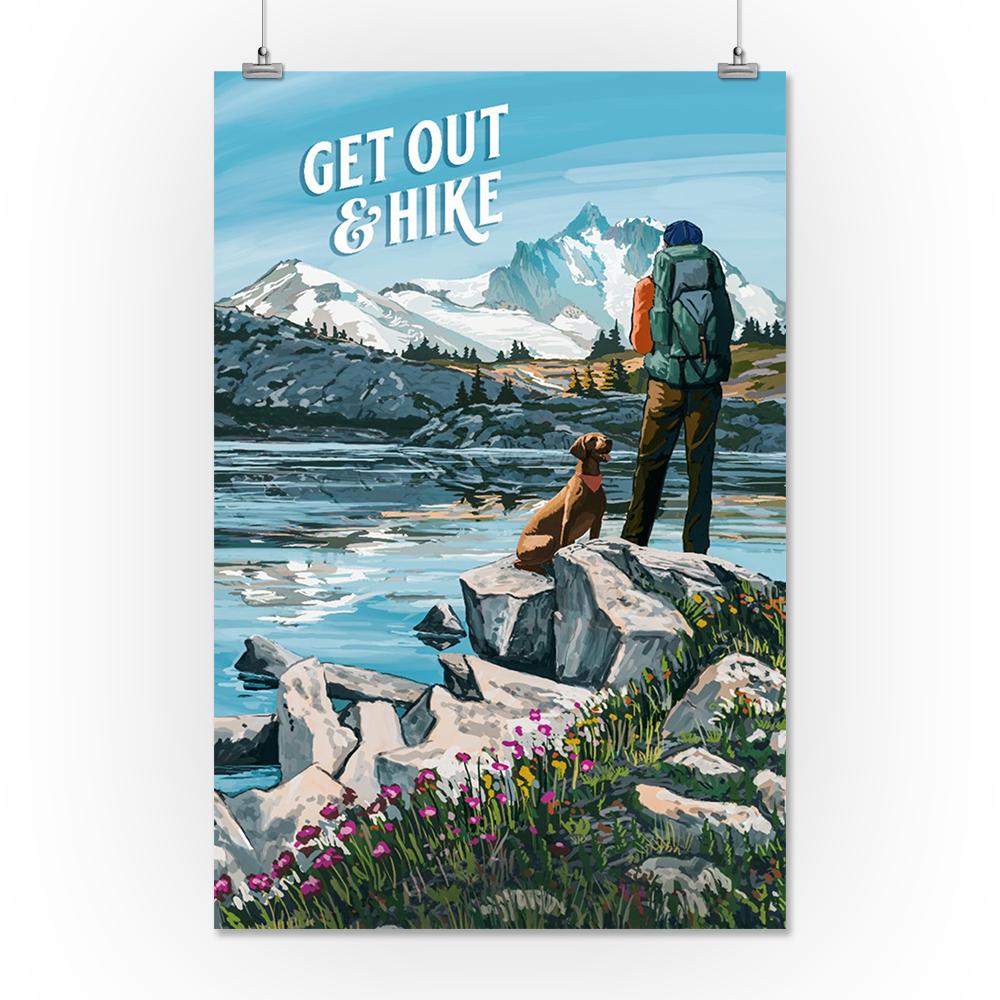 Get Out & Hike, Lantern Press Artwork, Art Prints and Metal Signs Art Lantern Press 16 x 24 Giclee Print 