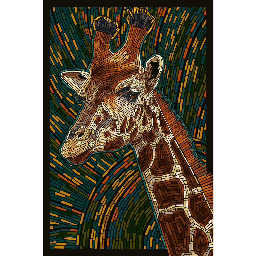 Giraffe, Mosaic, Lantern Press Artwork, Stretched Canvas Canvas Lantern Press 