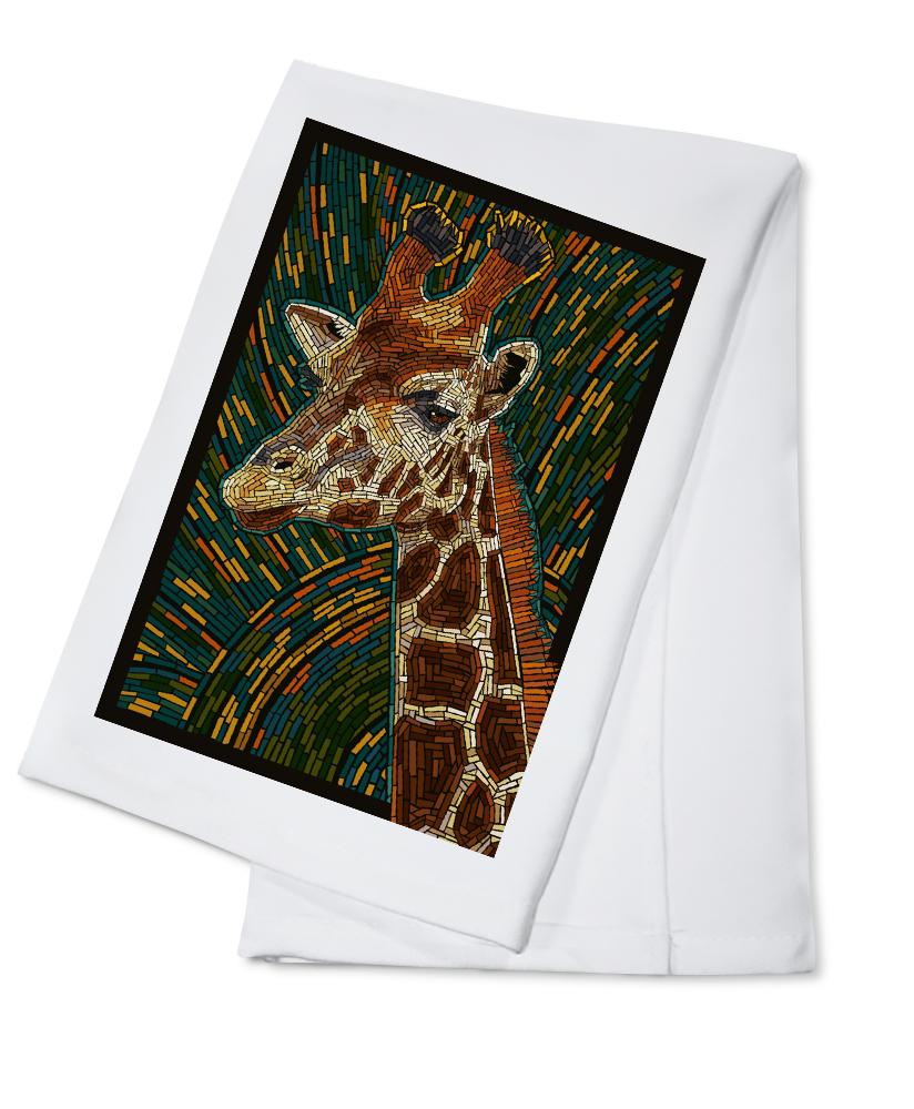 Giraffe, Mosaic, Lantern Press Artwork, Towels and Aprons Kitchen Lantern Press Cotton Towel 