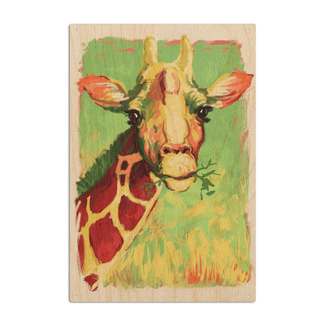 Giraffe, Vivid, Lantern Press Artwork, Wood Signs and Postcards Wood Lantern Press 6x9 Wood Sign 
