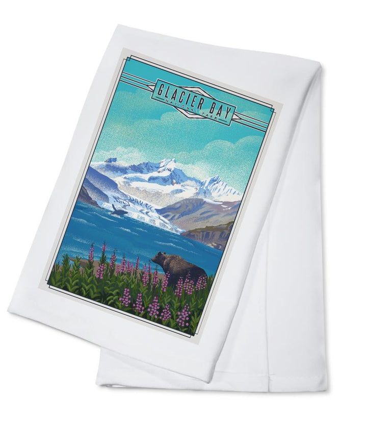 Glacier Bay National Park, Alaska, Lithograph National Park Series, Lantern Press Artwork, Towels and Aprons Kitchen Lantern Press 