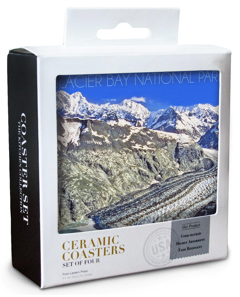 Glacier Bay National Park, Alaska, Mountain View, Lantern Press Photography, Coaster Set Coasters Lantern Press 