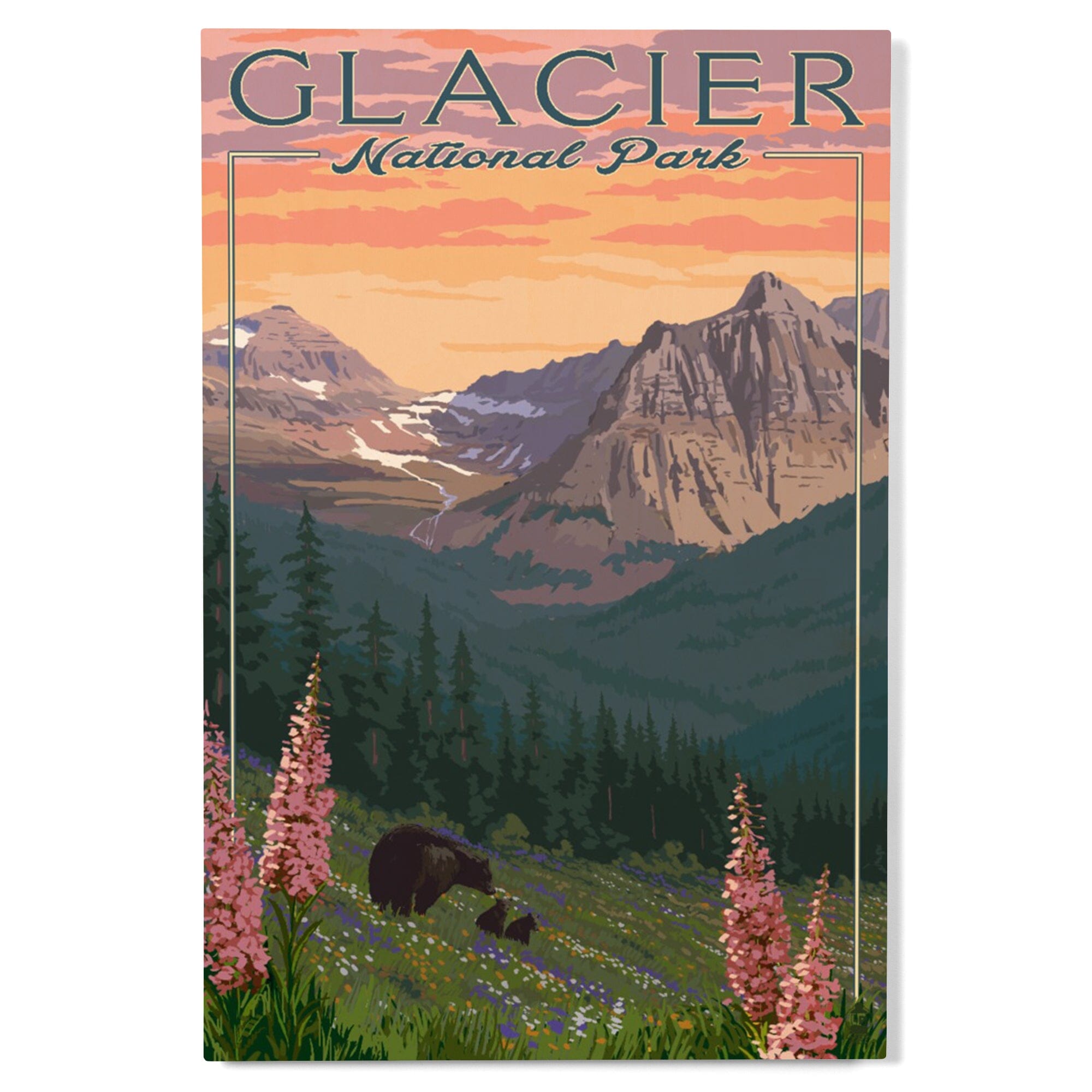 National Parks of Montana - 2 Poster Set with - buy Glacier National Park & Yellowstone National Park, Signed by the Artist.