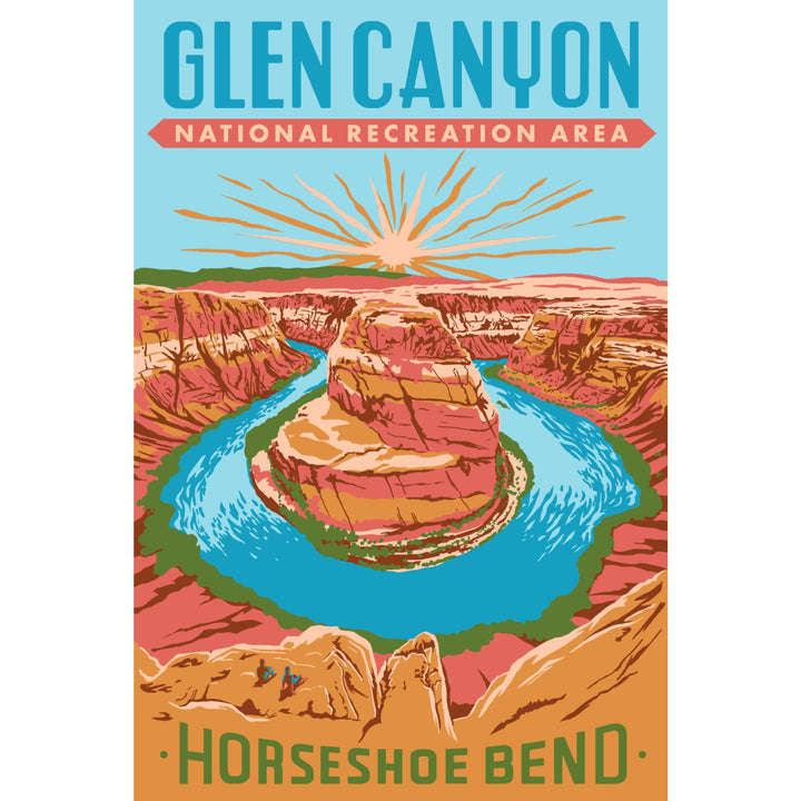 Glen Canyon National Recreation Area, Utah, Explorer Series, Horseshoe Bend, Lantern Press Artwork, Stretched Canvas Canvas Lantern Press 