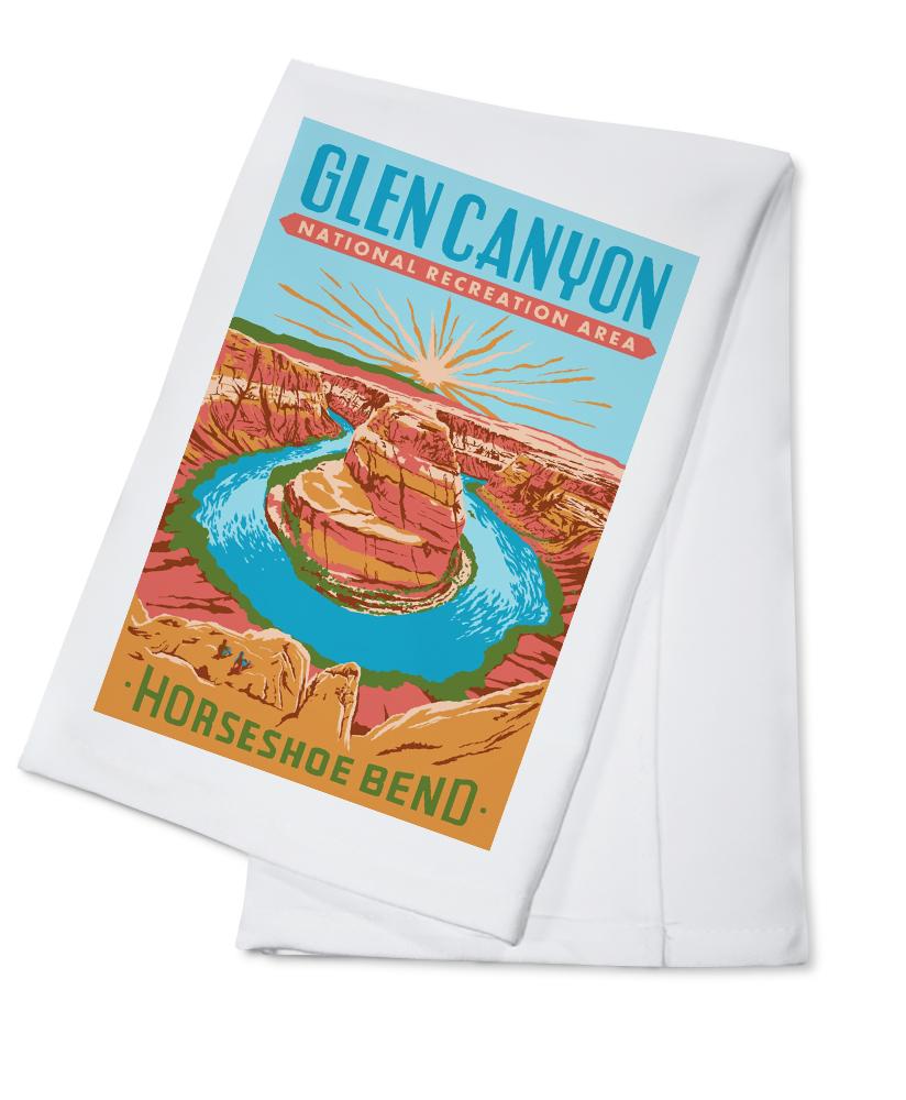 Glen Canyon National Recreation Area, Utah, Explorer Series, Horseshoe Bend, Lantern Press Artwork, Towels and Aprons Kitchen Lantern Press Cotton Towel 