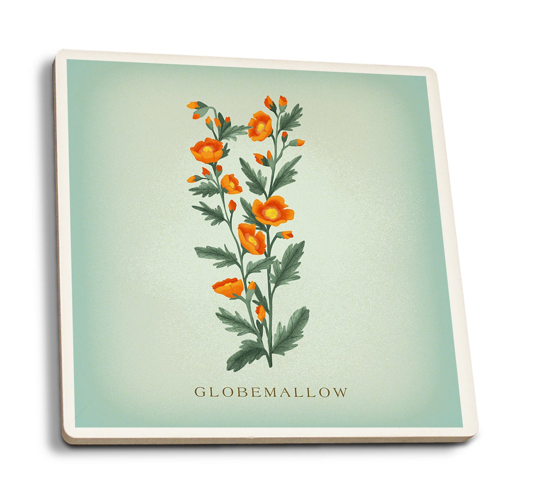 Globemallow, Vintage Flora, Lantern Press Artwork, Coaster Set Coasters Lantern Press 