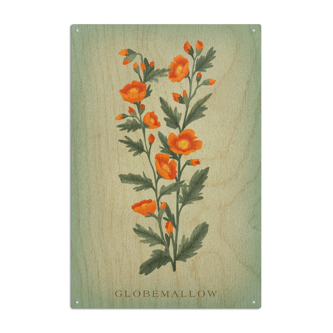 Globemallow, Vintage Flora, Lantern Press Artwork, Wood Signs and Postcards Wood Lantern Press 10 x 15 Wood Sign 